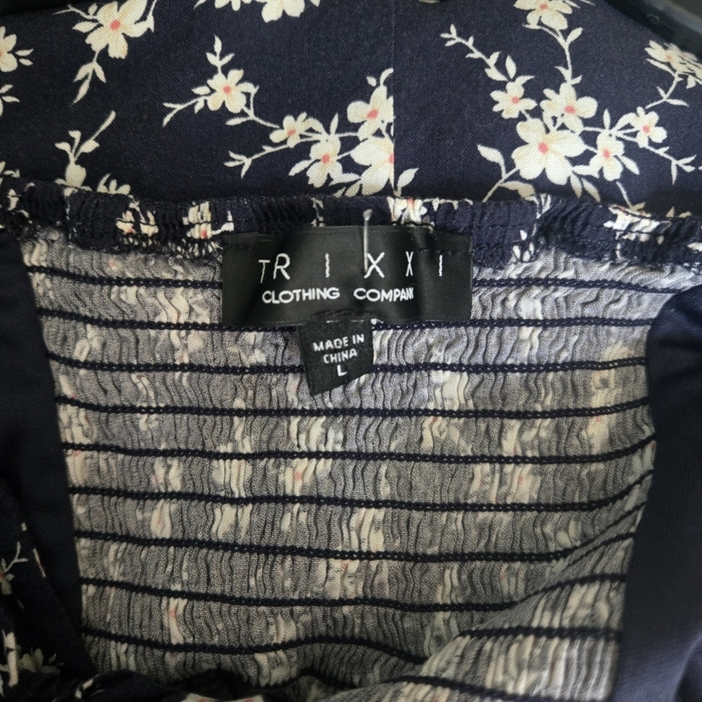 Trixxi Navy Blue Floral Mini Dress - Picture 3 of 5